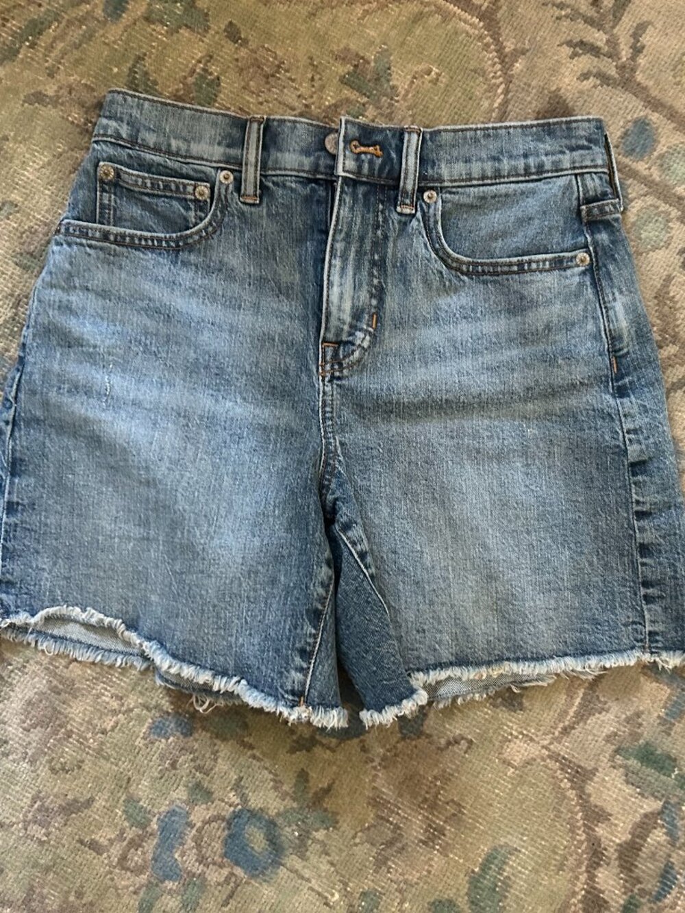 J Crew High Rise Mid Length Cut-offs